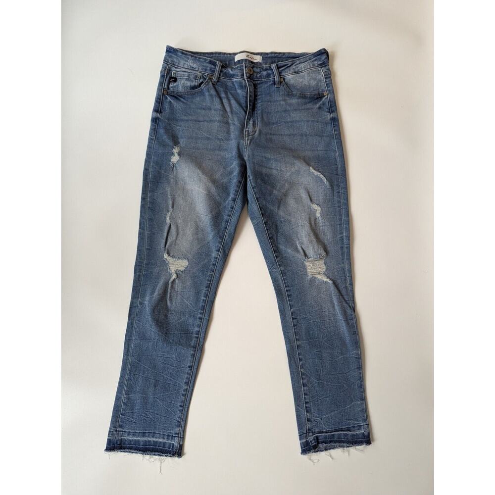 Kancan Jeans Size 30 Raw Hem Bottom Ripped Distressed High Rise - Picture 1 of 10